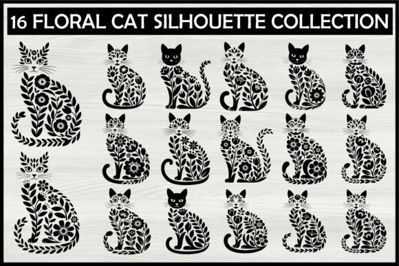 16 Decorative Floral Cat Silhouettes: A Practical Guide for Creators and Crafters