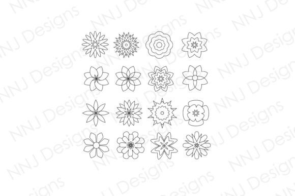 16 Elegant Flower Outline SVGs for Creative Projects