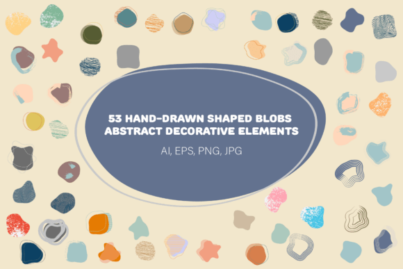 53 Shaped Blobs: Abstract Decorative Guide