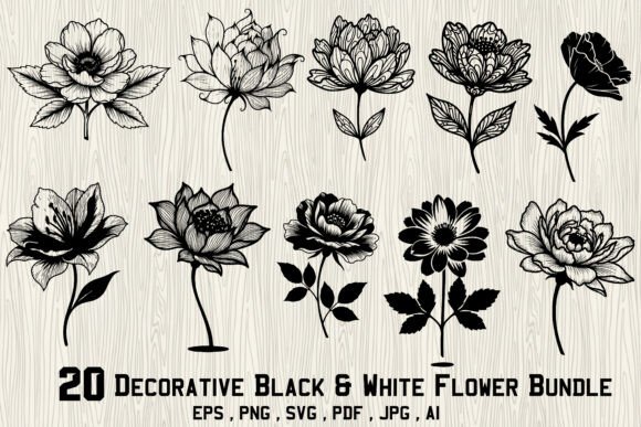 Decorative Black White Flower Bundle: A Practical Guide for Designers and Crafters
