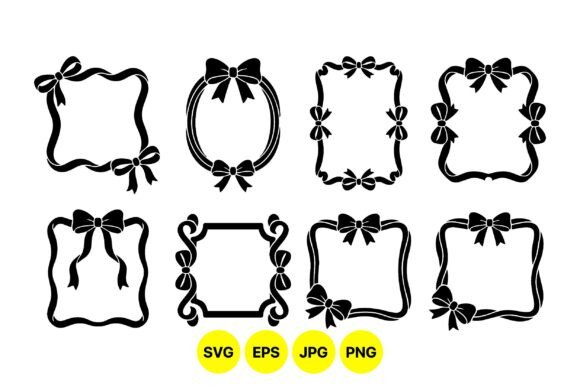 Decorative Bow Frame Clipart Set