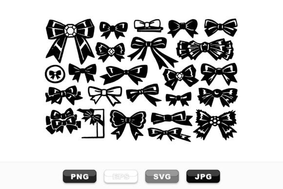 Decorative Bow Silhouette Set