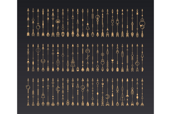 Decorative Golden Boho Arrows: Tribal Et