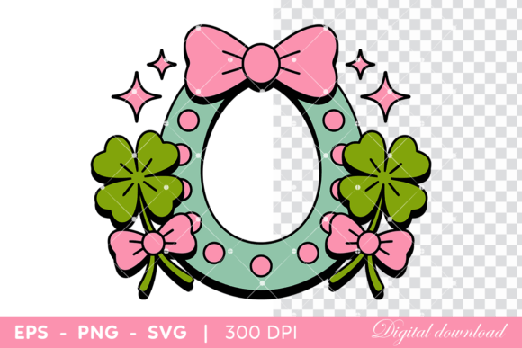 Decorative Horseshoe with Bows & Clovers