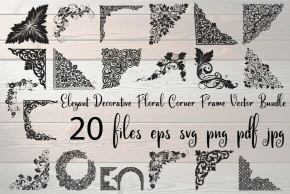 Elegant Decorative Floral Corner Frame