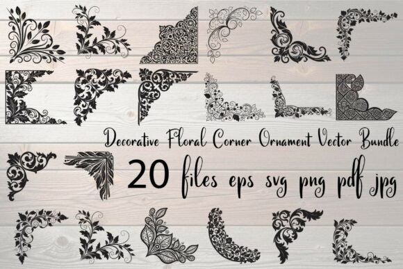 Elegant Floral Corner Vector Designs