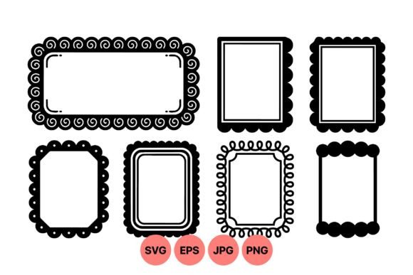 Elevate Your Designs with the Decorative Frame Cutout SVG Set