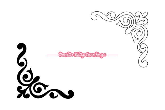 Elevating Brand Aesthetics with Decorative Victorian Corner Vector Art