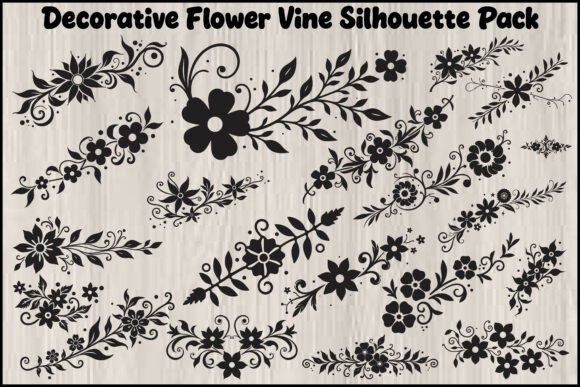 Enhancing Creative Projects with a Decorative Flower Vine Silhouette Pack