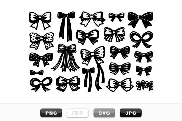 Enhancing Digital Design with the Elegant Decorative Bow Clipart Set