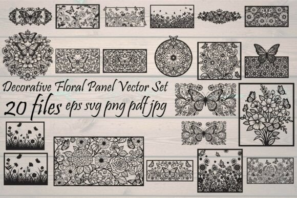 Evaluating the Decorative Floral Panel Vector Set for Digital and Physical Design Projects