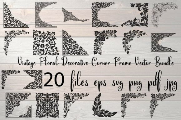 Evaluating the Vintage Floral Decorative Corner Frame Vector Bundle