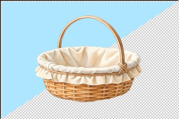 Integrating the Decorative Basket with Fabric Lining PNG into Your Creative Workflow