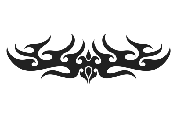 Motorsport Tattoo: Decorative Black Stencil Art