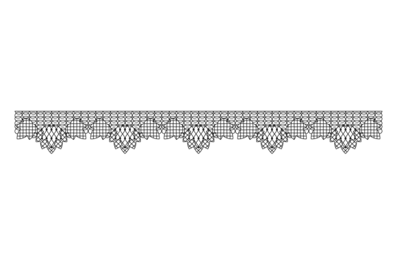 Ornate Textile Lace Stripe: Decorative V