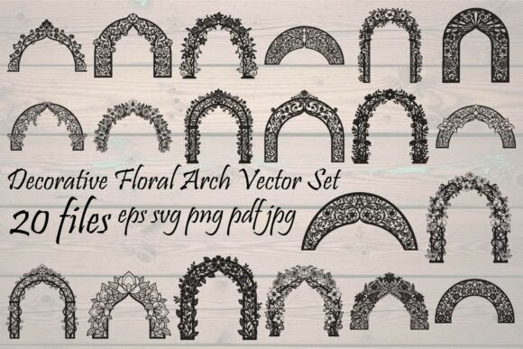 Refining Design Workflows with This Decorative Floral Arch Vector Set