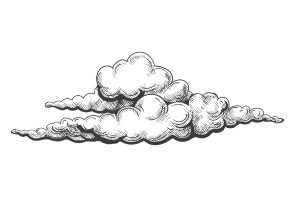 Retro Cloud Drawing: Decorative Vintage Aesthetics for Modern Design