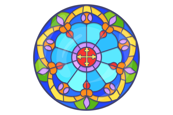 Round Stained Glass: Decorative Church Window Assets