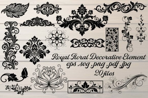 Royal Floral Decorative Elements