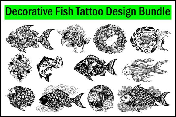 Strategic Application of the Decorative Fish Tattoo Design Bundle for Creative and Commercial Growth
