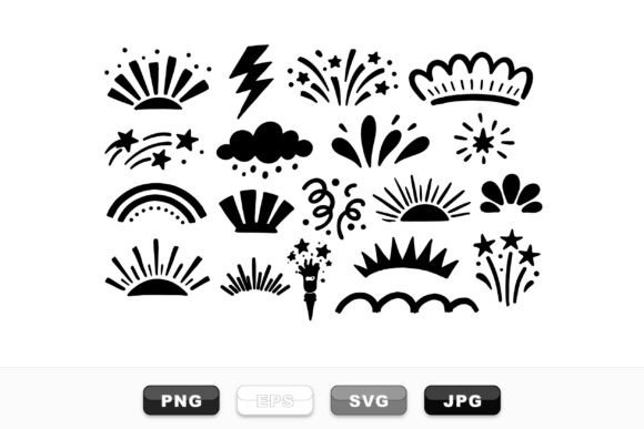 Sunburst Decorative Clipart Set