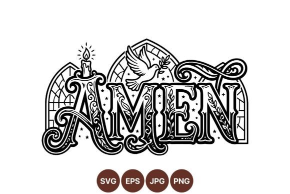 Vintage Amen Decorative Typography
