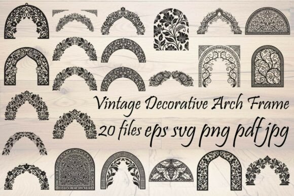 Vintage Decorative Arch Frame Vector Bundle