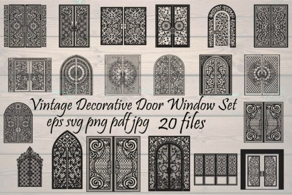 Vintage Decorative Door Window: A Guide to Vector Design Assets for Crafting and Architecture
