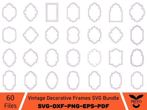 Vintage Decorative Frames SVG Bundle